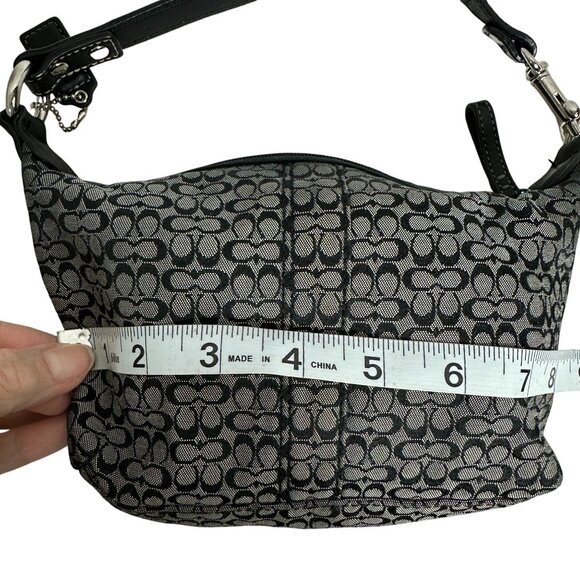 Vintage Coach Signature Mini C Canvas Leather Demi Mini Bag Shoulder Navy Y2K - Picture 7 of 11